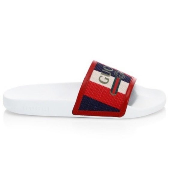 Gucci Pursuit Canvas Pool Slides - Picture 1 of 8